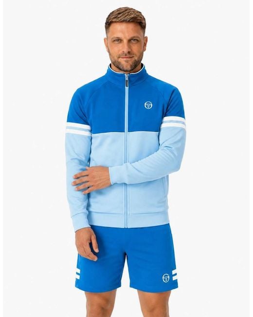 Sergio Tacchini Blue Orion Track Top Jacket Mykonos/Baltic Sea/Gardenia for men