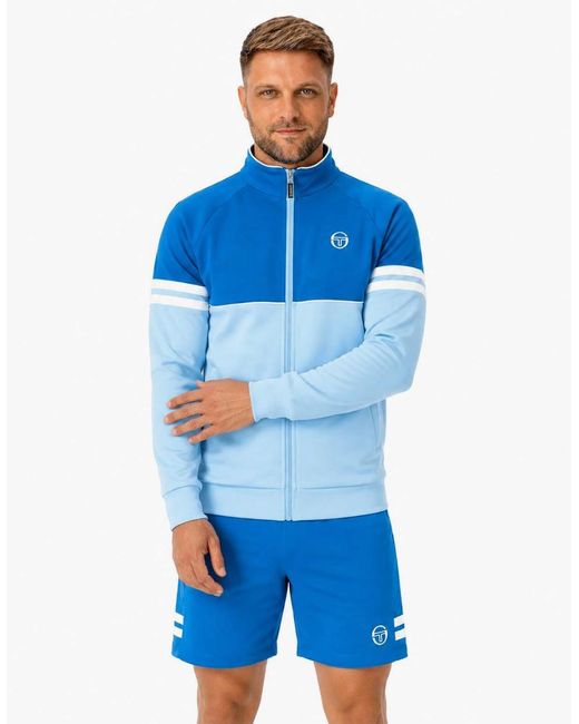 Sergio Tacchini Blue Orion Track Top Jacket Mykonos/Baltic Sea/Gardenia for men