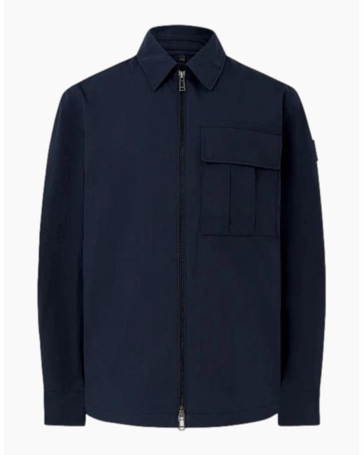 Belstaff Blue Cargo Overshirt Dark Ink for men