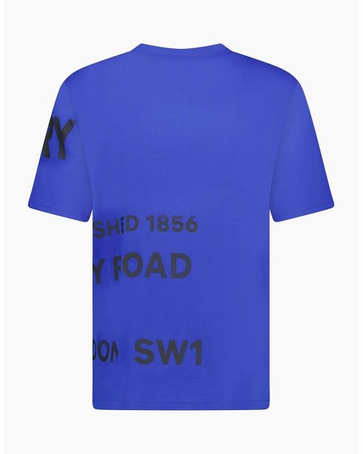 Burberry Blue Horseferry Cotton T-Shirt for men