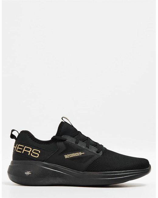 Skechers Black Go Run Fast Lace Up Low Top Sneakers