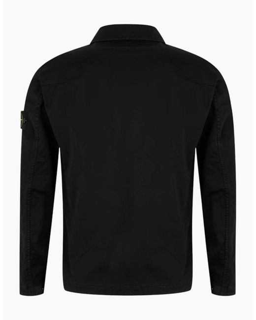 Stone Island Blue Raso Cotton Overhsirt for men