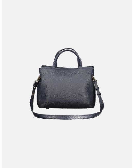 Tommy Hilfiger Blue Elegant Dual Compartment Handbag With Adjustable Strap