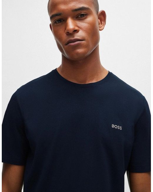 Boss Blue Boss Mix & Match Stretch-Cotton Regular Fit T-Shirt With Logo Detail Nos for men