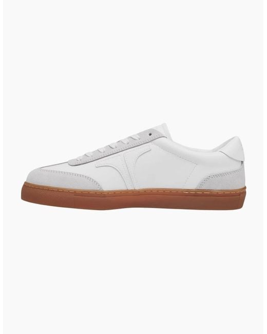Ted Baker White Robbert Retro Suede Leather Mix Sneakers for men