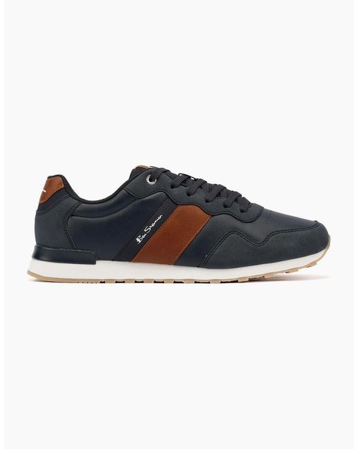 Ben Sherman Blue Owen Retro /Tan Trainers for men