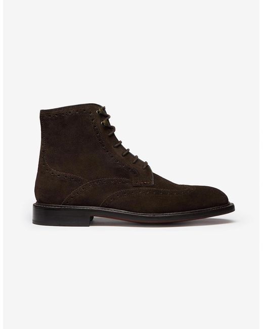 Oliver Sweeney Black Calf Suede Brogue Boots for men