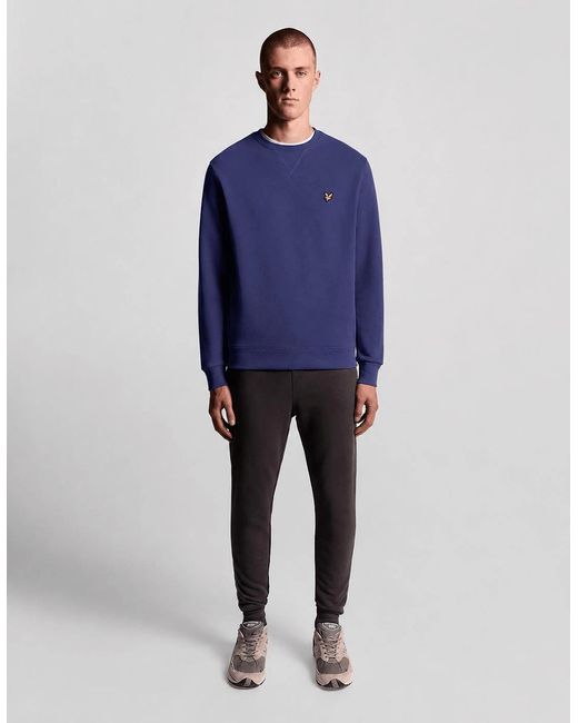 Lyle & Scott Blue Cotton Crew Neck Sweatshirt for men