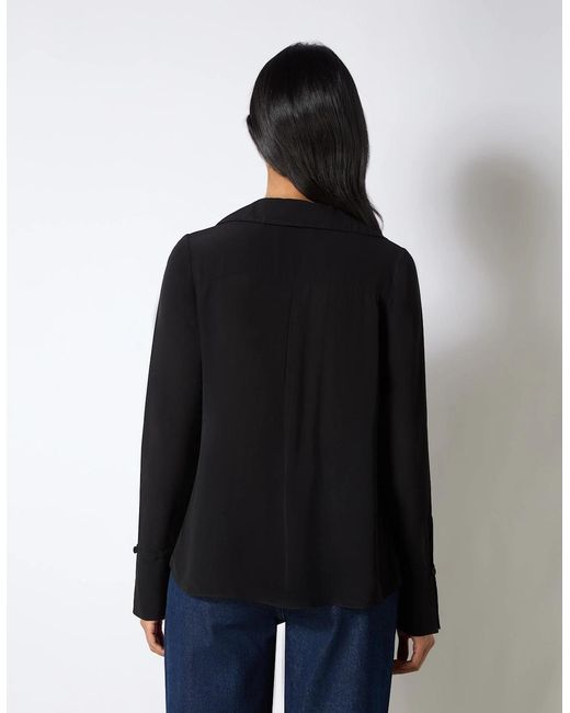 Ro&zo Black Tie Neck Blouse