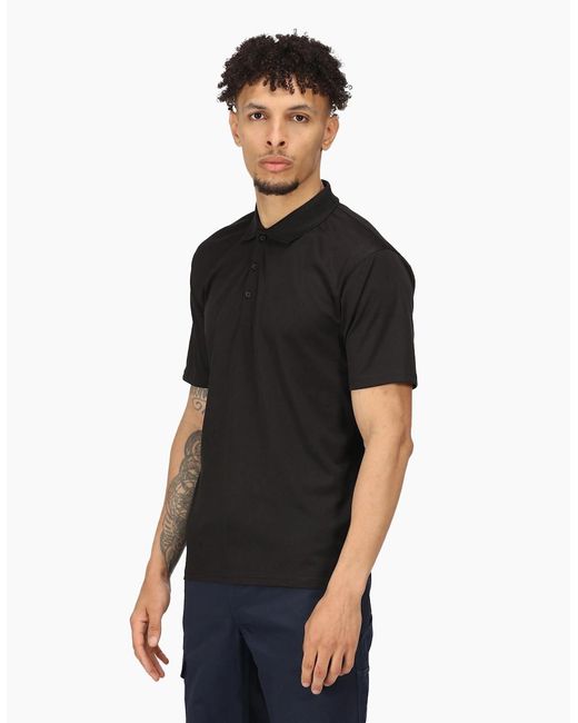 Regatta Black Professional Moisture Wicking Polo Shirt for men