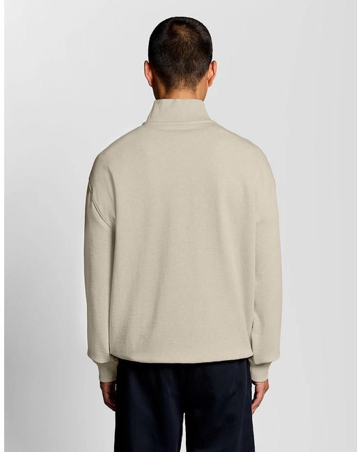 Lyle & Scott Natural Heavyweight Script 1/4 Zip Sweatshirt for men