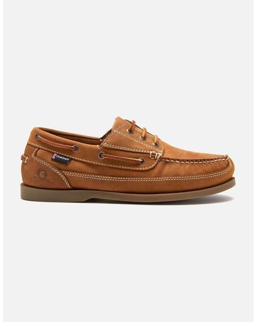 Chatham Brown Rockwell Wide Fit Boat Shoes for men