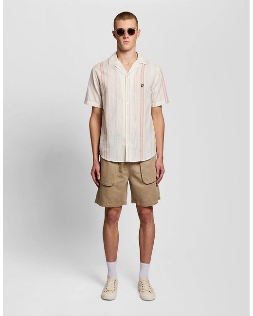 Lyle & Scott White Linen Blend Shorts for men