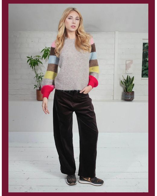 Nooki Design Brown Claudia Barrel Leg Jeans