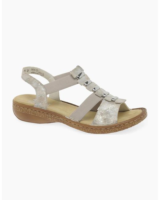 Rieker Metallic Trim Sling Back Sandals