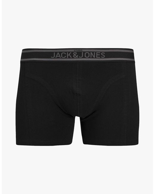 Jack & Jones Black Jacrichard 3 Pack Trunks for men