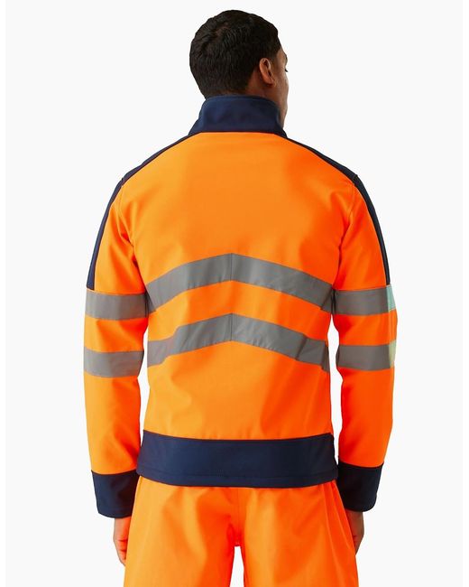 Regatta Orange Professional Hi-Vis 3 Layer Soft Shell Jacket for men
