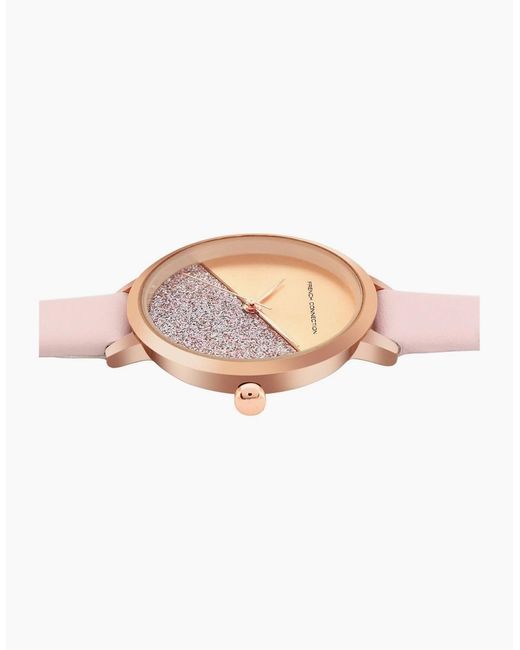 French Connection Pink Connection Rose Case Round Shape Strap Quartz Watch