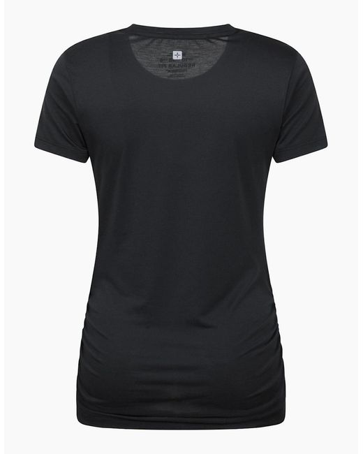 Mountain Warehouse Black Ladies Active Ruched Longline T-Shirt