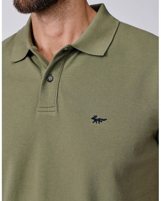 aubi Green Oliver Pique Polo for men