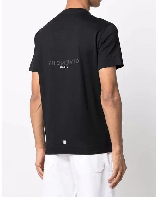 Givenchy Black Reverse Logo Print T-Shirt for men