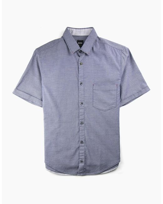 Boss Blue Bayni_R Short Sleeve Shirt Dark for men