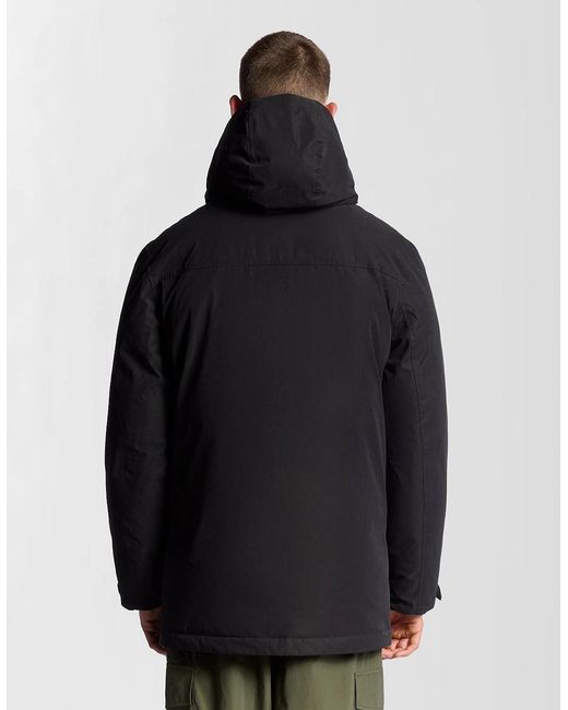 Lyle & Scott Black Heavyweight Hooded Parka for men