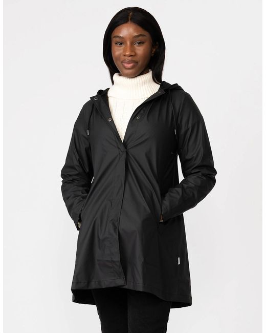 Rains Black A-Line Jacket