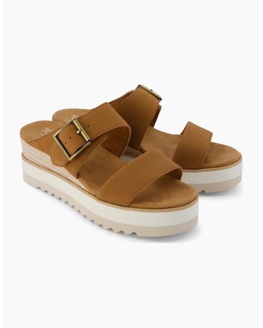 TOMS Brown Diana Open Toe Platform Sandals