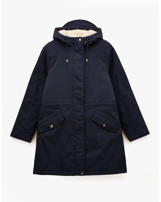 Joules Blue Portwell Waterproof Hoodie Raincoat With Adjustable Waist