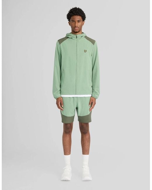 Lyle & Scott Green Sports Panelled Windbreaker Jacket for men