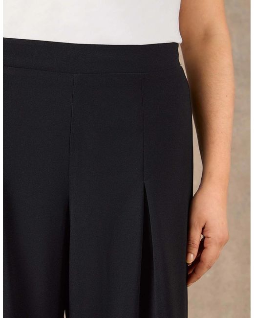 Live Unlimited London Black Pleat Front Straight Leg Tailored Trouser