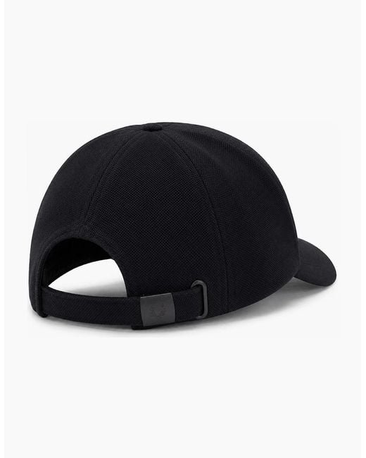 Fred Perry Black Piqué Classic Cap/Snow for men