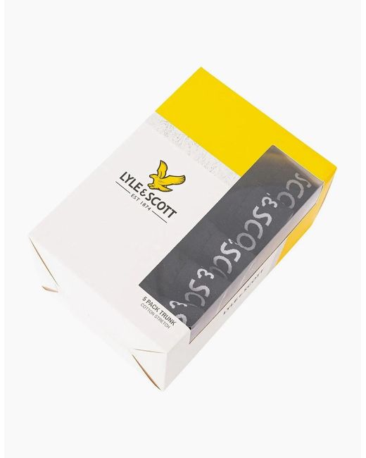 Lyle & Scott Black 5-Pack Miller Boxer Briefs for men
