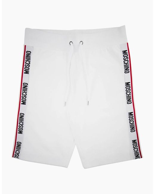 Moschino White Underwear Logo Tape Shorts 001 for men