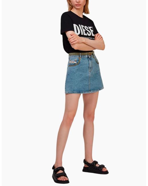 DIESEL Black T-Sily Short Sleeve T Shirt Crew Neck Casual Summer Tee New