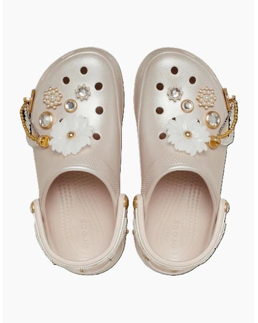 CROCSTM Natural Bedazzled Shuv Platform Clogs
