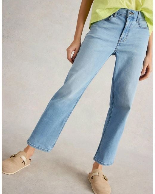 White Stuff Blue Blake Straight Crop Jean Light Denim