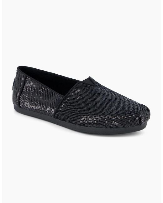 TOMS Black Alpargata Sequins Textile Espadrilles