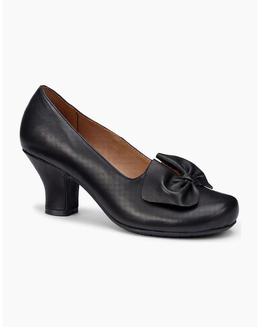 Hotter Black Donna Court Shoes