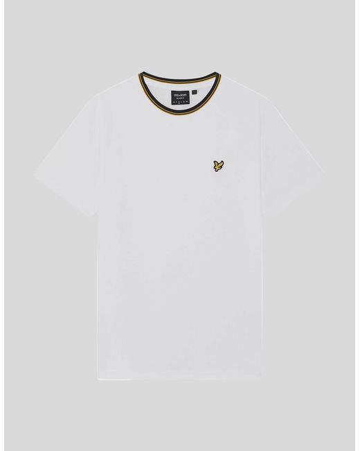 Lyle & Scott White Tipped Track T-Shirt for men