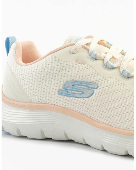 Skechers White Flex Appeal 5.0 Trainers Natural/Multi