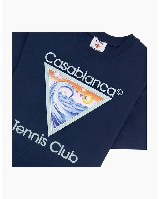 Casablanca Blue Tennis Club Icon Printed T-Shirt for men