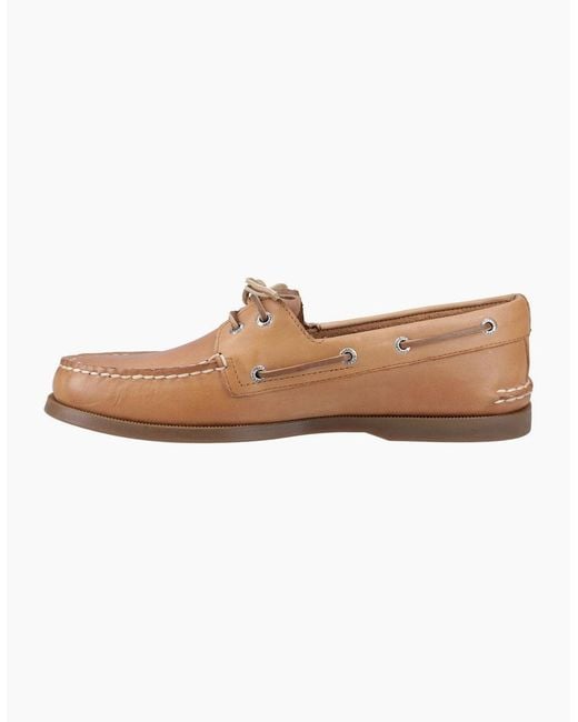 Sperry Top-Sider White Sperry Authentic 2 Eye Leather Boy's Royal/Maron Royal Boat Shoes