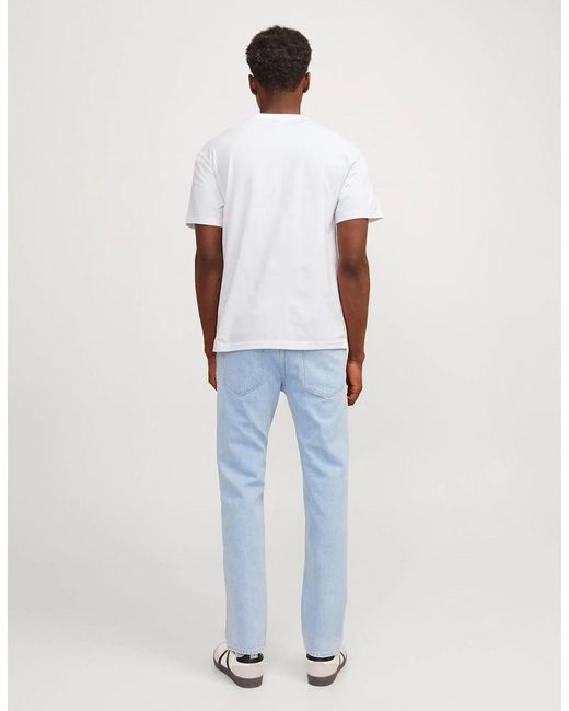 Jack & Jones White Regular Fit Crew Neck T-Shirt for men