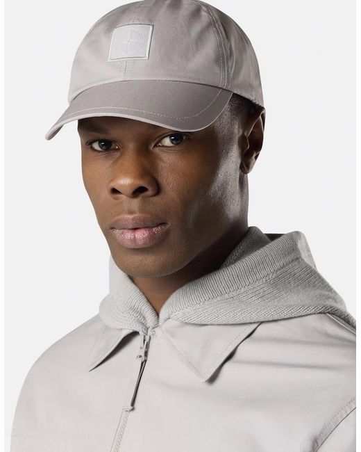 Stone Island Gray Sof01 Ghost Patch Cap for men