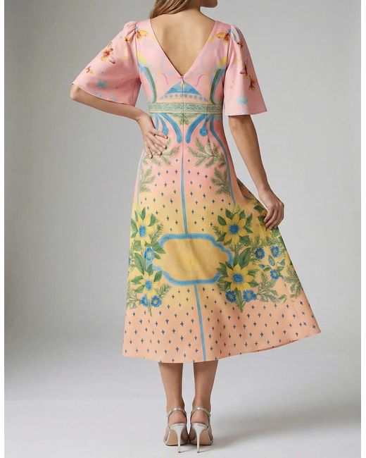Oceanus Multicolor Camile V Shaped Dress