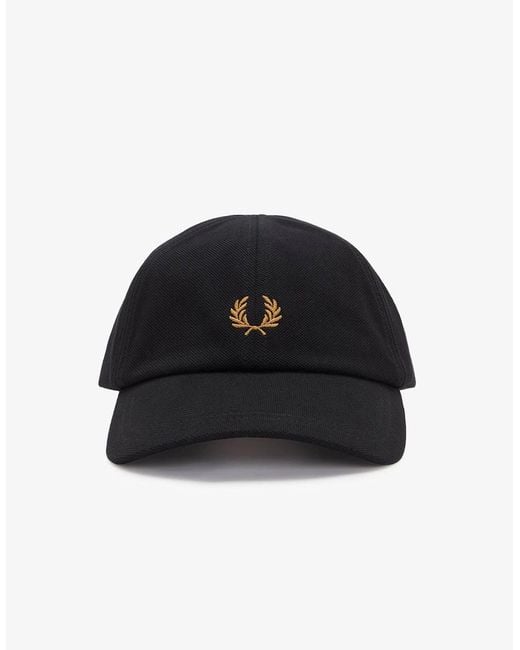 Fred Perry Black Pique Classic Cap for men