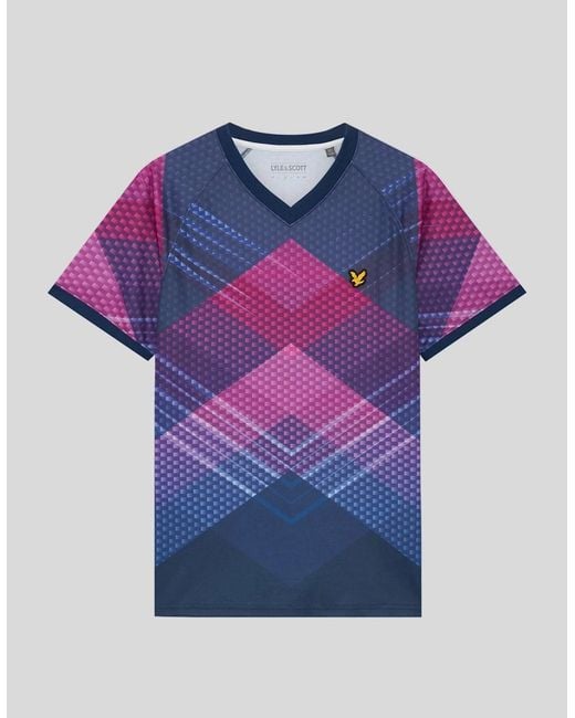 Lyle & Scott Purple Sports Chevron Football T-Shirt for men