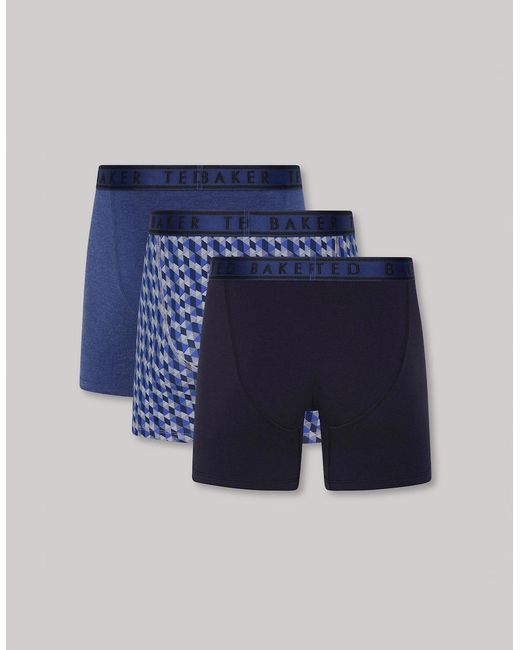 Ted Baker Blue 3-Pack Cotton Boxer Briefs Boxer Briefs Multi for men